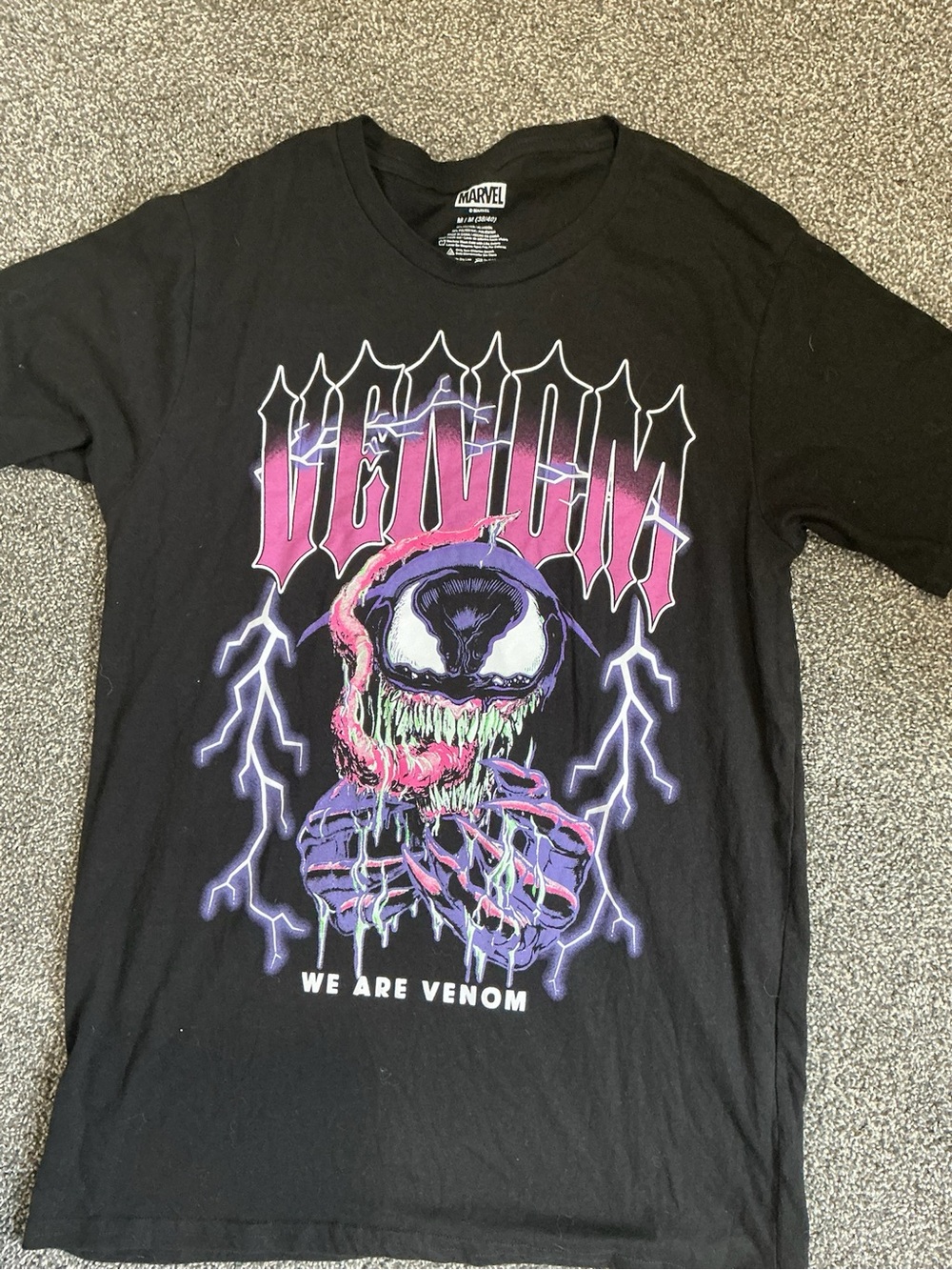 Marvel Venom Tee - Black with Purple & Pink Graphic